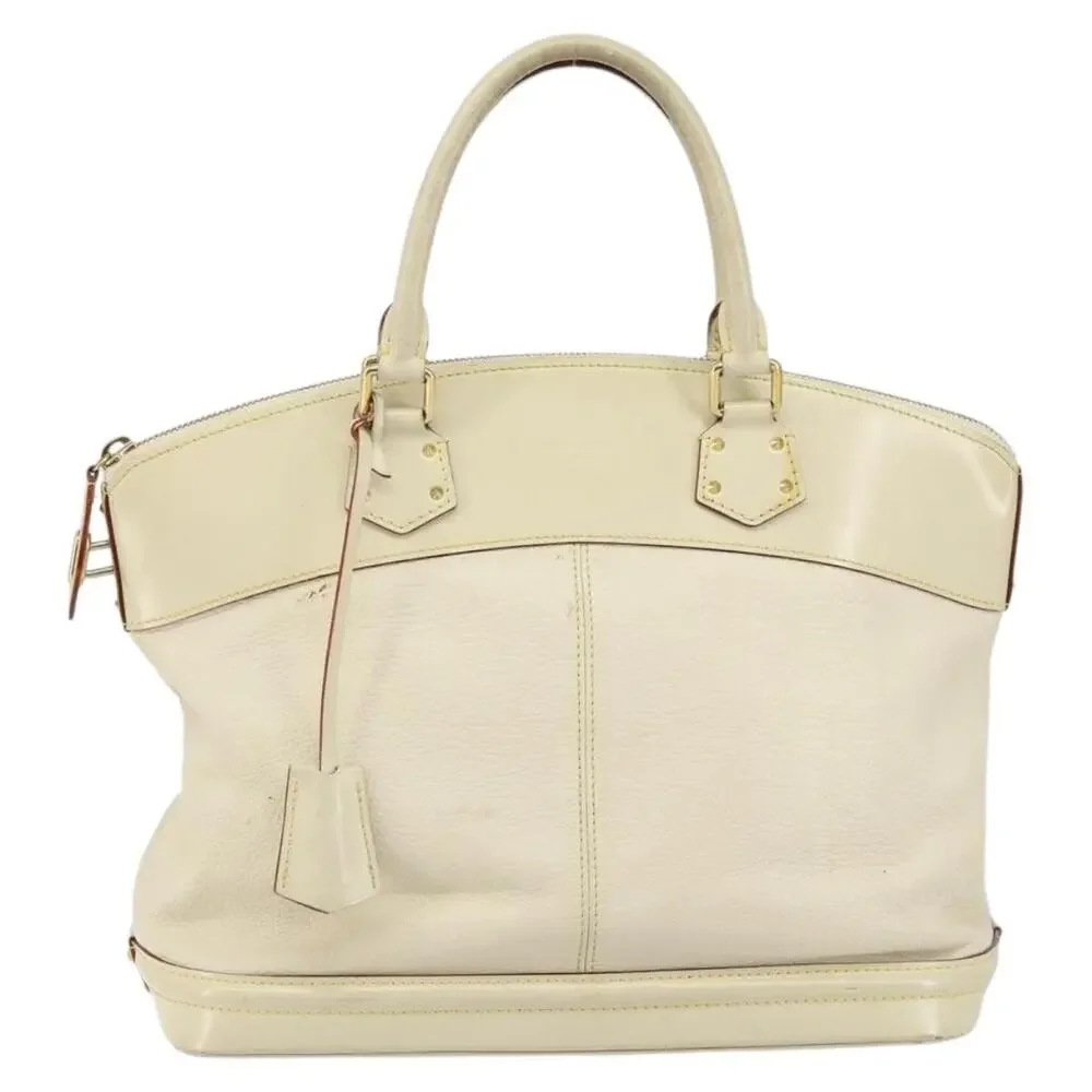 Louis Vuitton Leather Suhari Lockit MM Handbag White